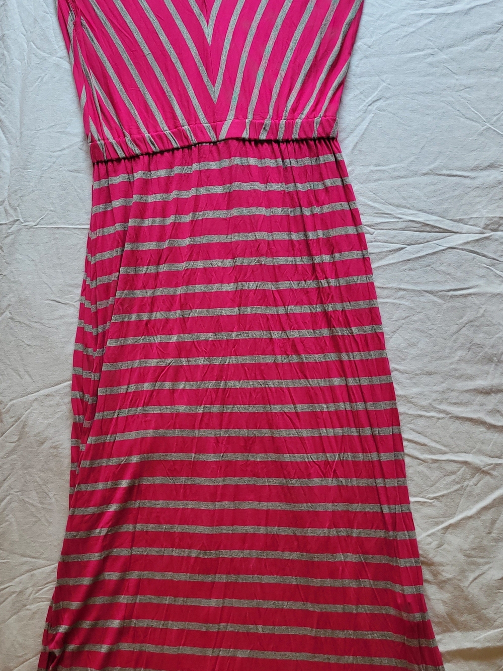 Women's Mossimo Pink and Gray Striped Maxi Dress